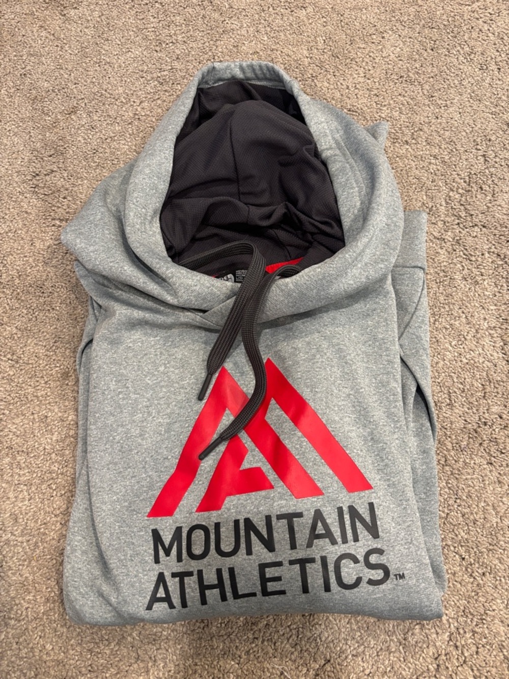 The North Face Gray Hoodie with Red Logo